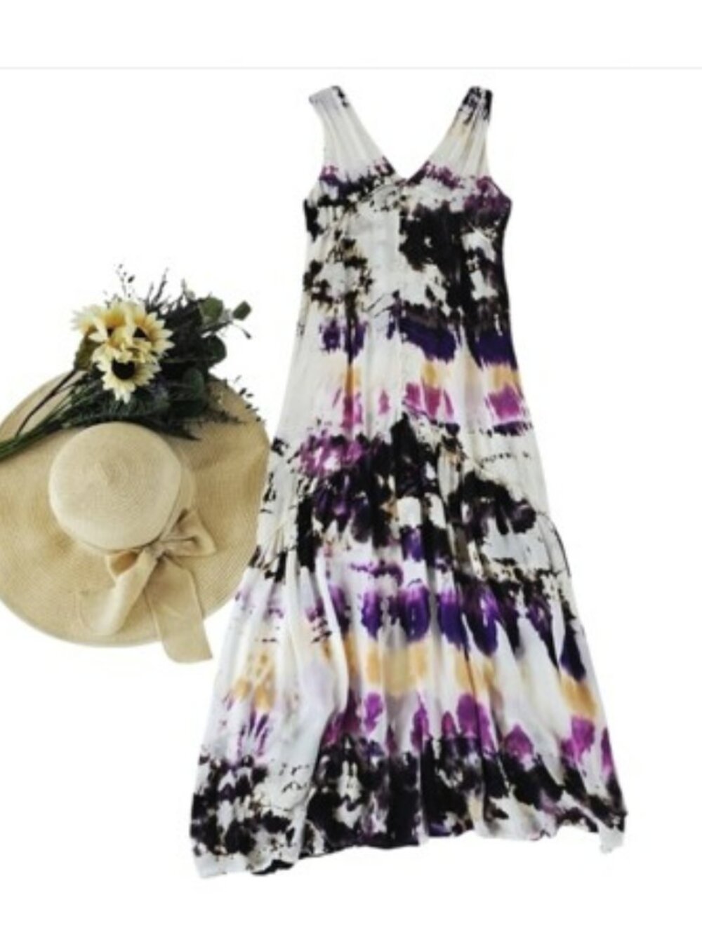 Revolve Young Fabulous & Broke Women's Maxi Dress Size XS Tie Dye Sleeveless